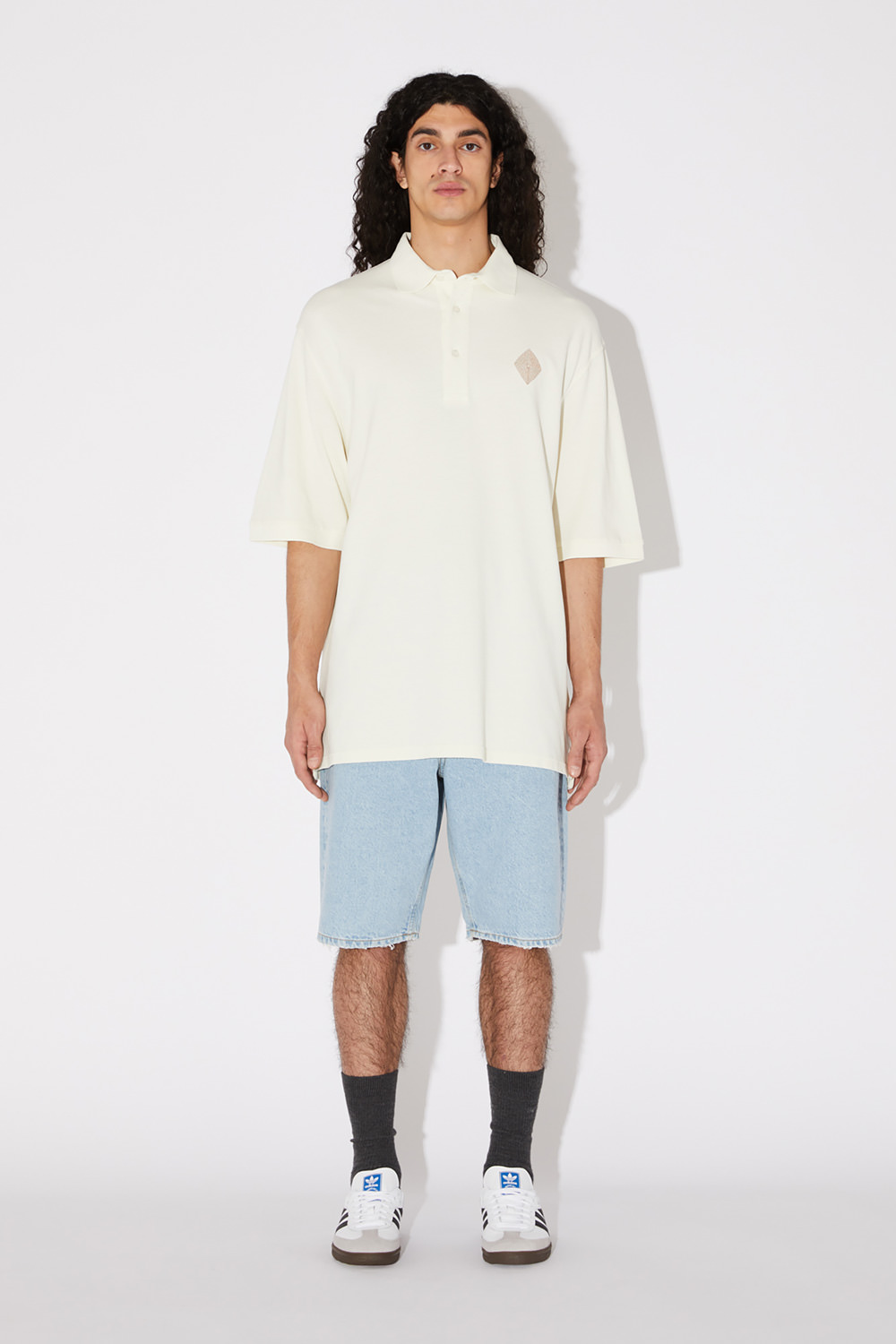 AMISH: OVERSIZED PIQUE COTTON POLO SHIRT