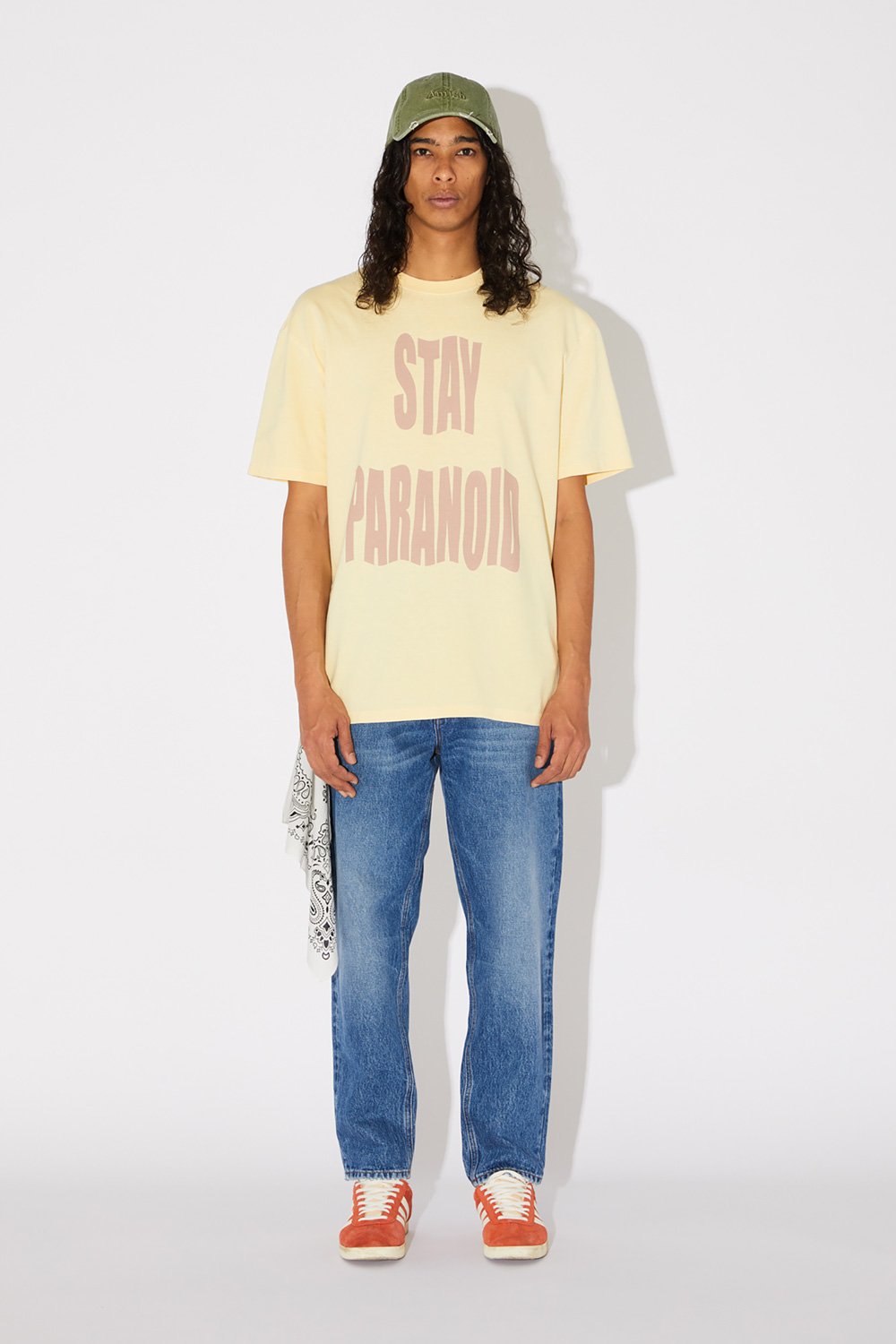 AMISH: T-SHIRT GIROCOLLO CON STAMPA STAY PARANOID