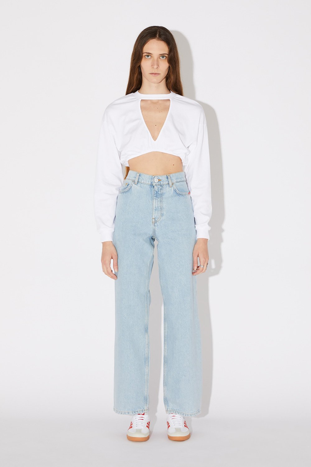 AMISH: TOP CROPPED IN JERSEY CON CUT-OUT