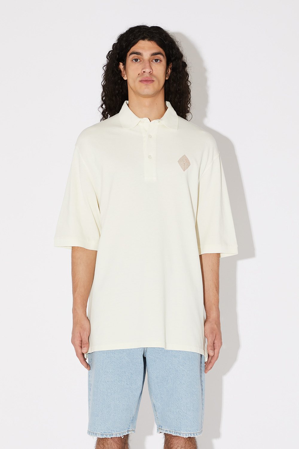 AMISH: OVERSIZED PIQUE COTTON POLO SHIRT