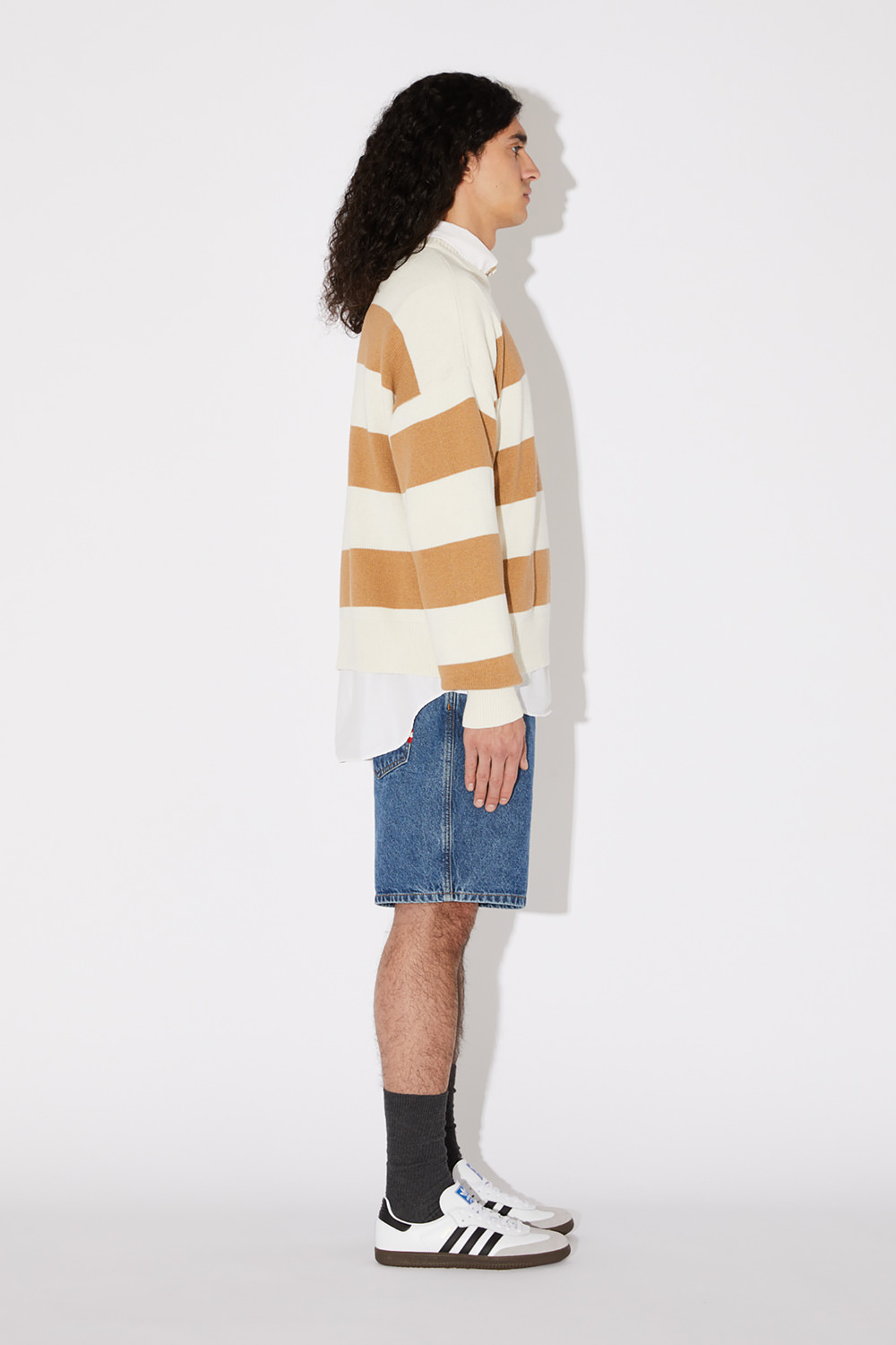 AMISH: STRIPED CREW NECK JUMPER