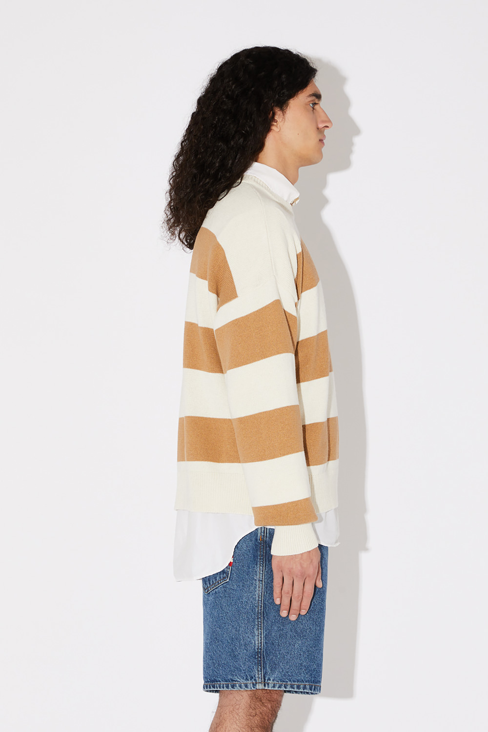 AMISH: STRIPED CREW NECK JUMPER