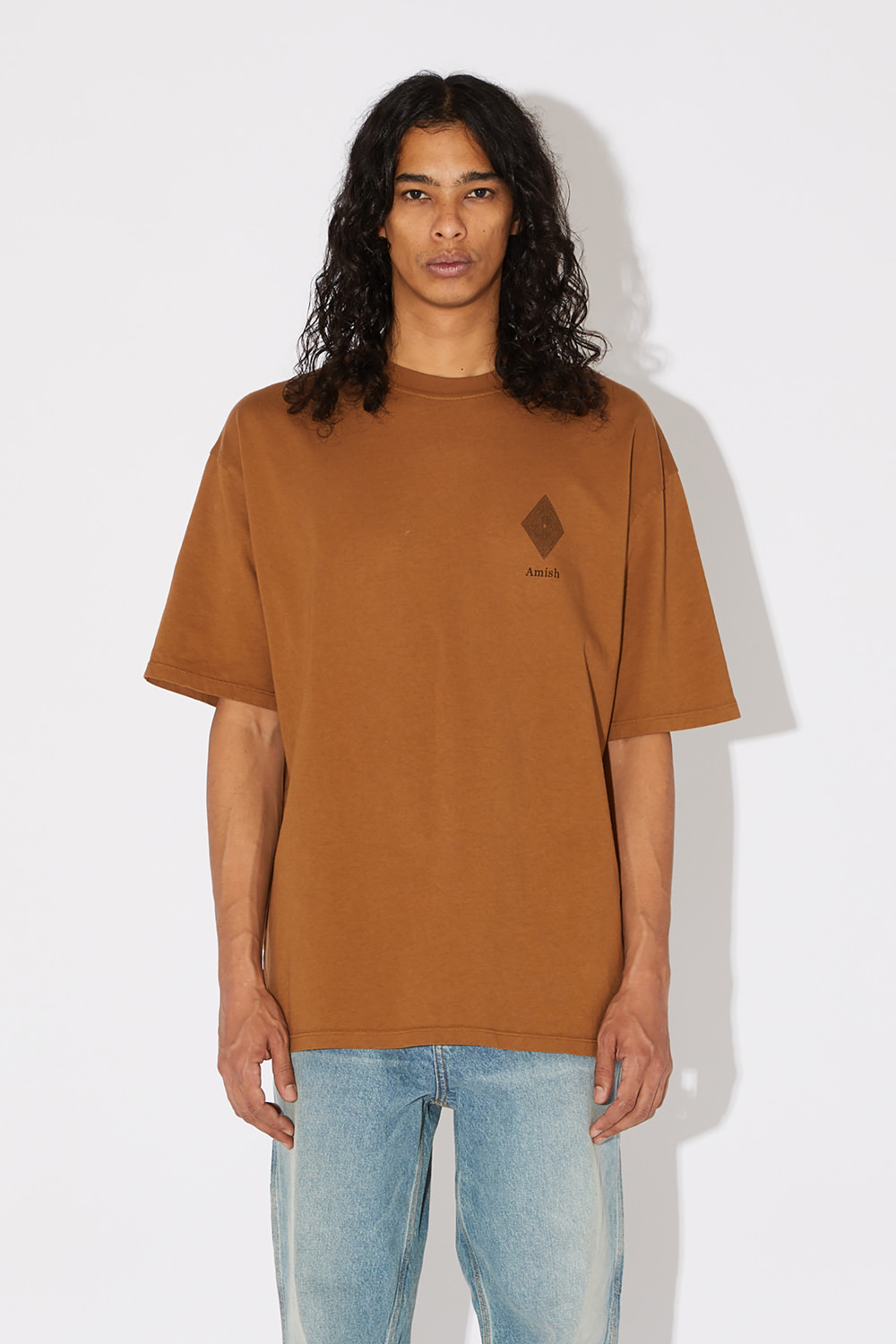 AMISH: CREW NECK T-SHIRT WITH LOGO