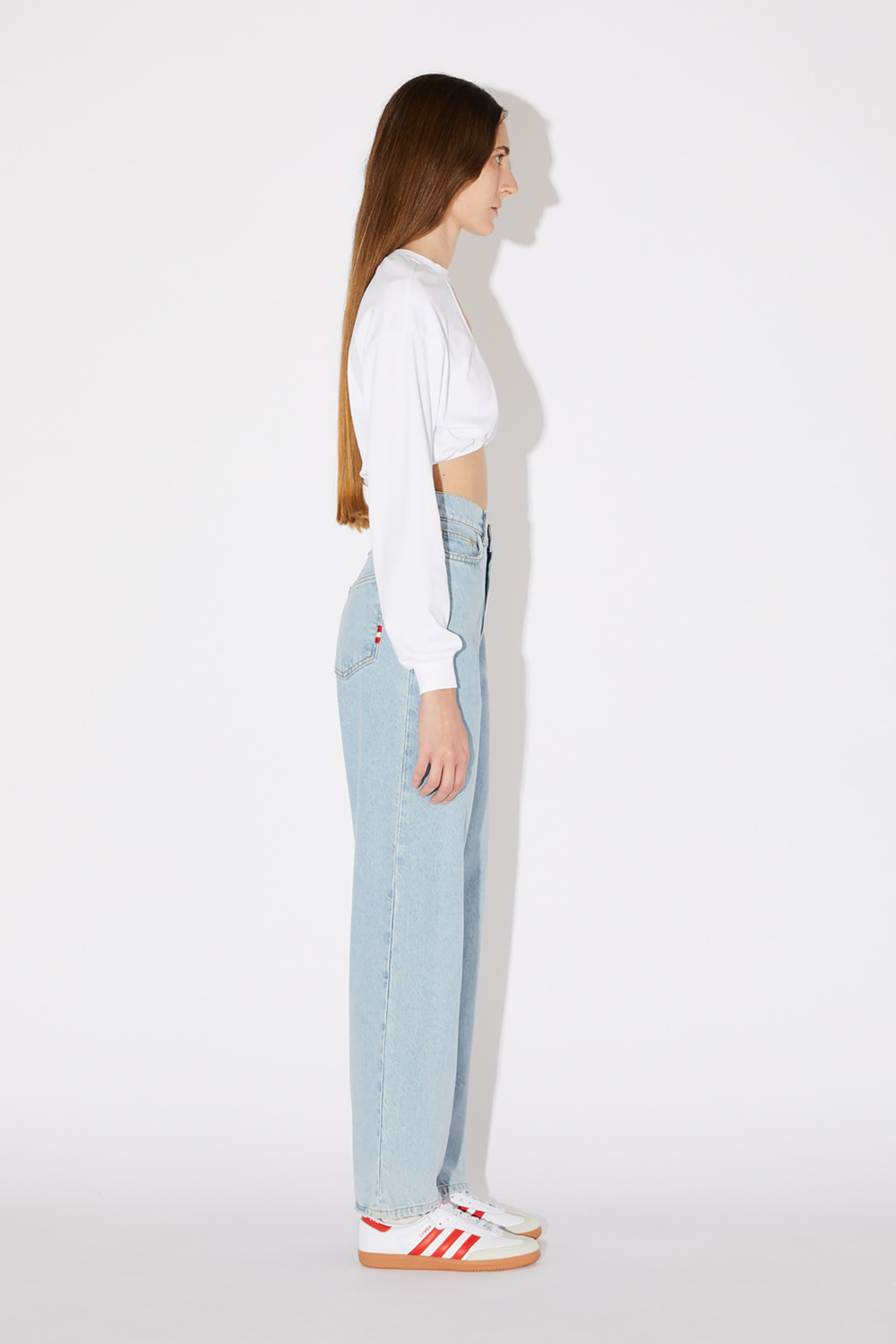 AMISH: TOP CROPPED IN JERSEY CON CUT-OUT